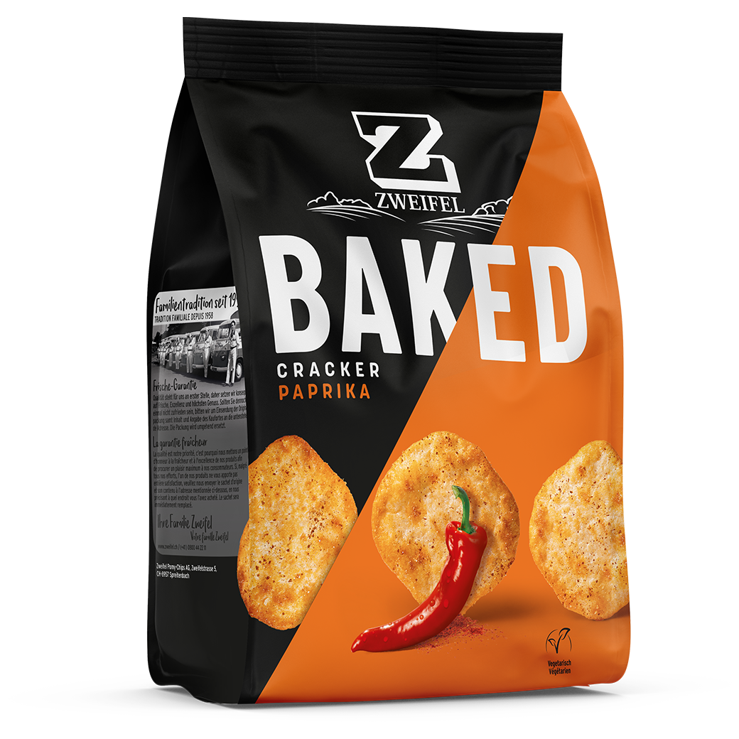 Zweifel Baked Cracker Crispy & Thin Paprika- 95g