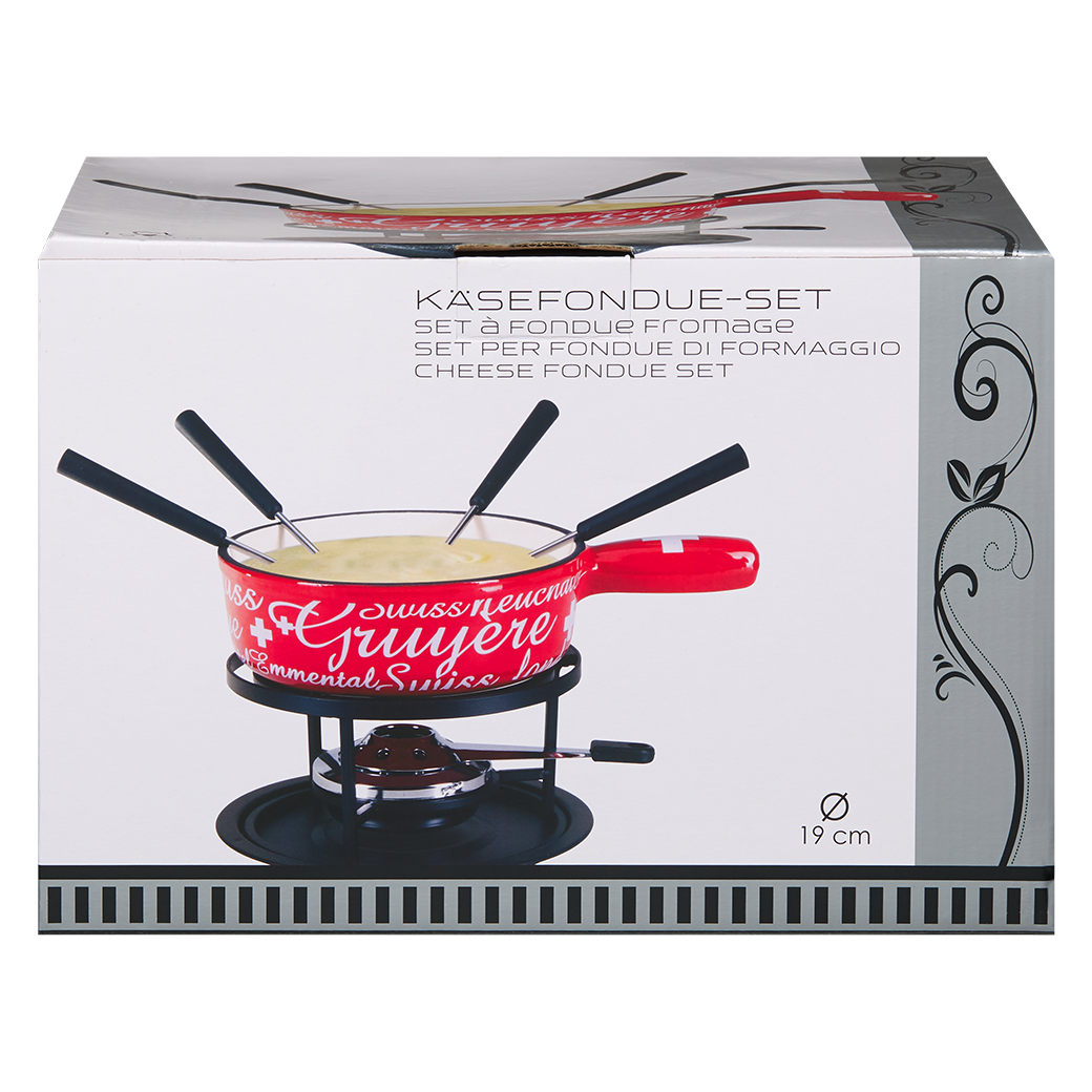 Käsefondue-Set aus Guss «Gruyère»
