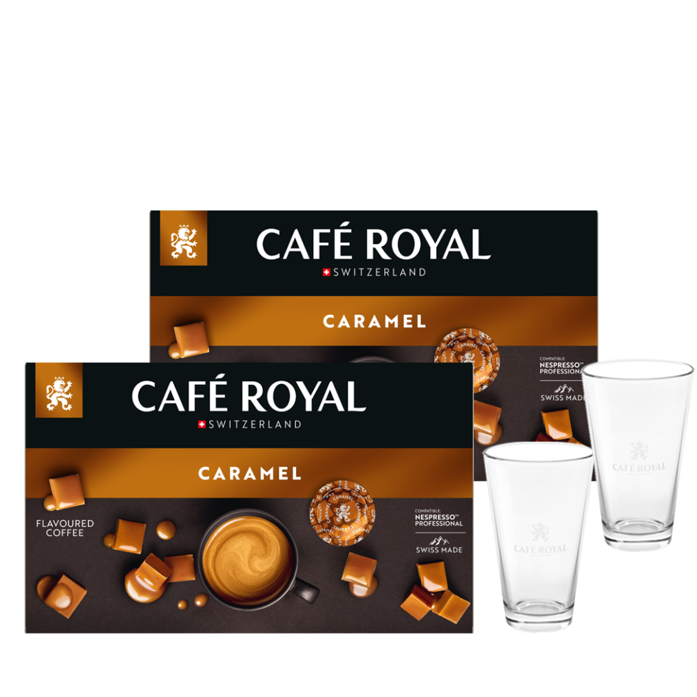 Set Latte Macchiato & Pads Caramel