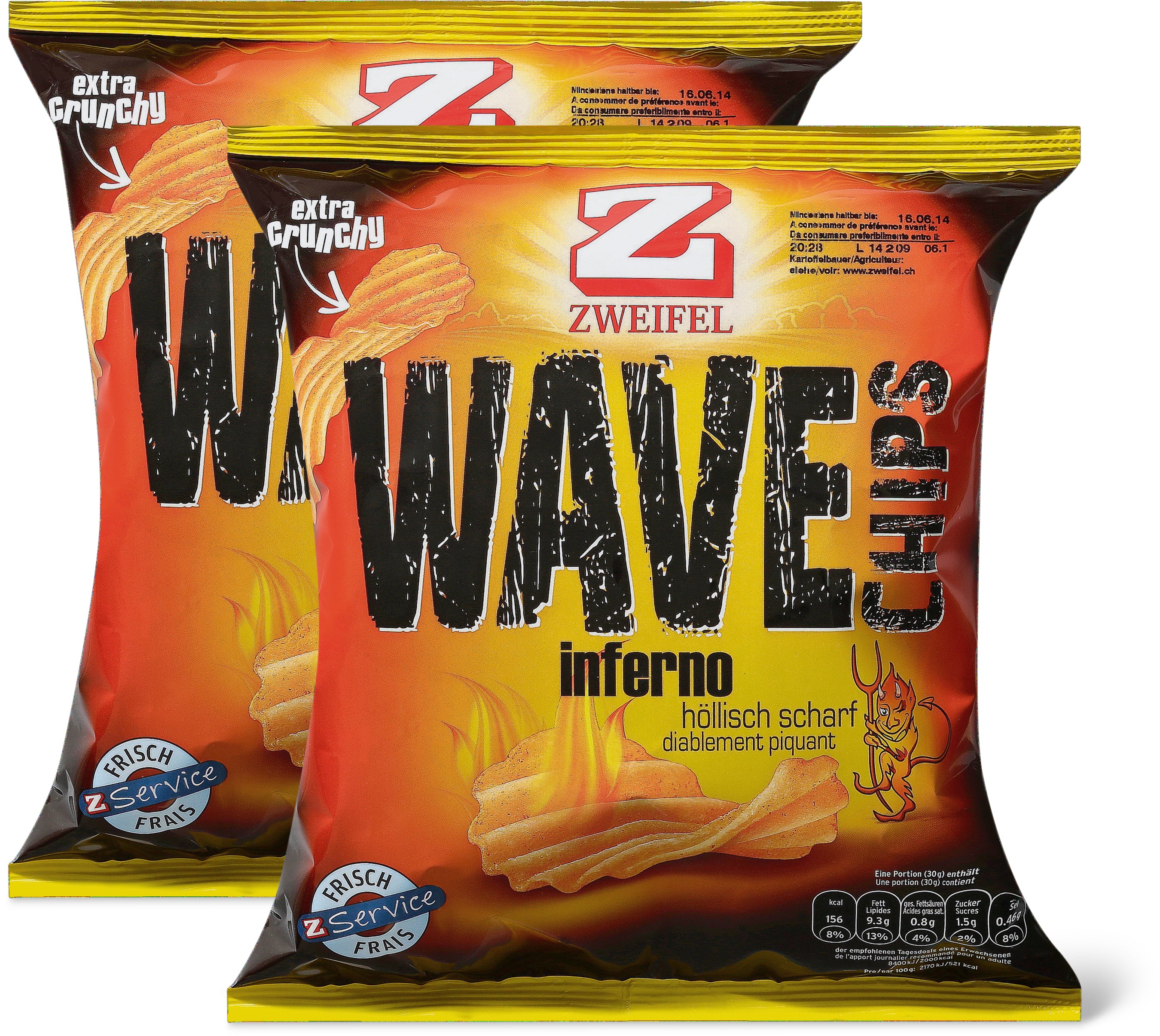 Zweifel Wave Chips Inferno -120g