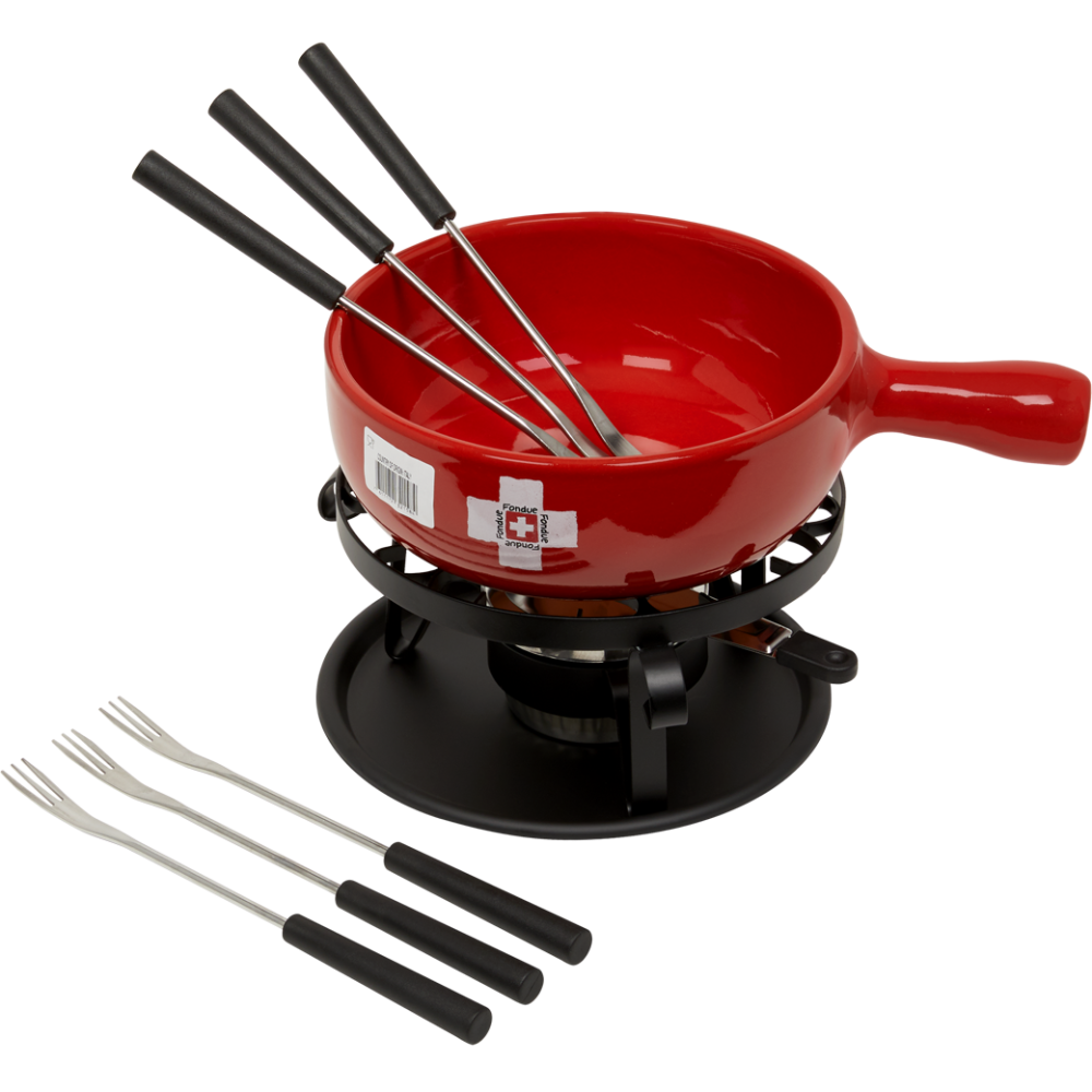 Käsefondue-Set «CH-Kreuz» - Schwarz