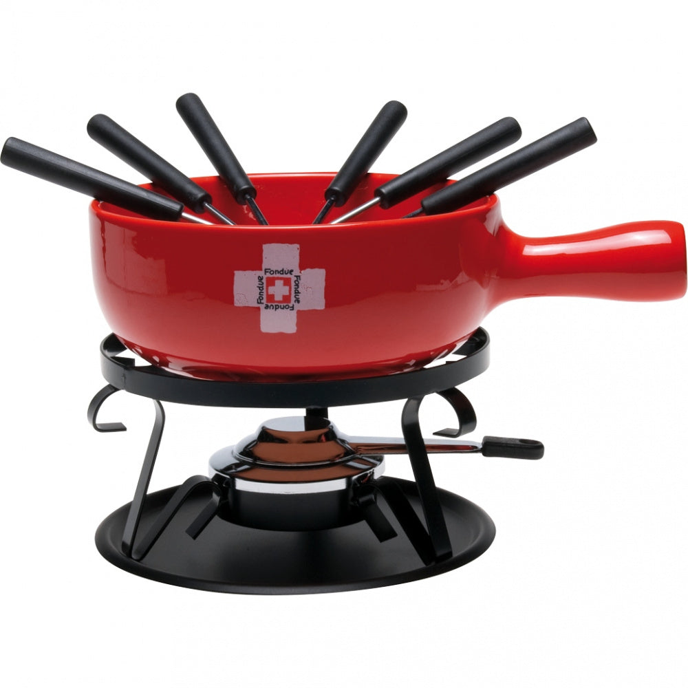 Käsefondue-Set «CH-Kreuz» - Schwarz