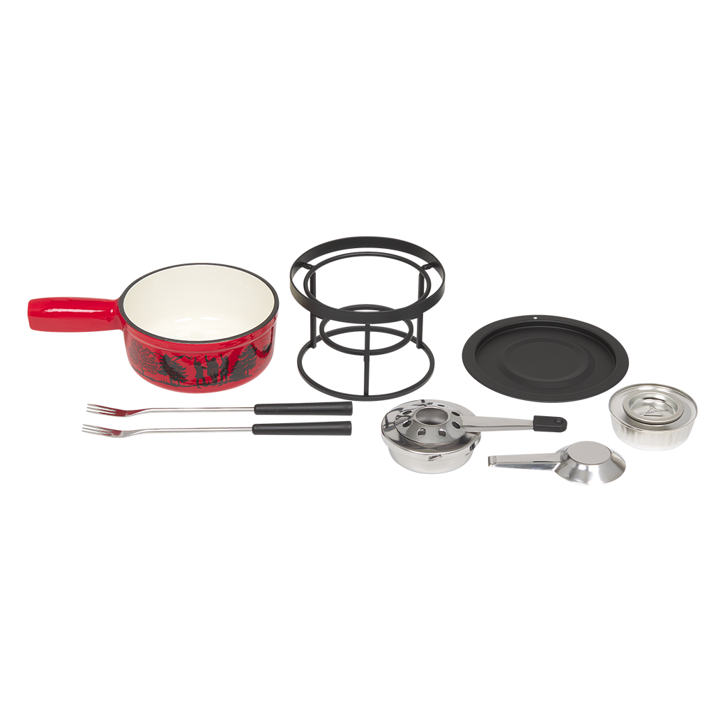 Käsefondue-Set aus Guss «Rütlischwur»