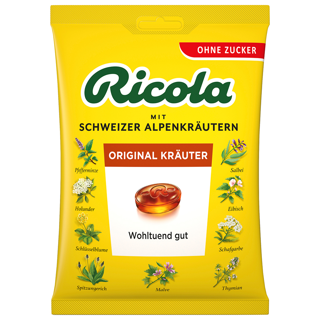 RICOLA Kräuter Original - ohne Zucker - Beutel - 75g